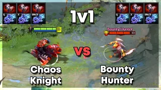 Chaos Knight vs Bounty Hunter with 3x Basher and 3x Moonshard | Level 30 Dota 2 1v1 | Who Will Win?