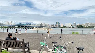 [4K] Saturday Afternoon Walking at Yeouido Hangang Park in Seoul Korea 토요일 오후 서울 여의도한강공원과 여의도 걷기