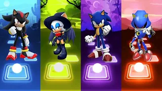 Shadow Sonic 🆚 Matel Blue Sonic 🆚 Sonic The Hedgehog 🆚 Rouge Sonic | Tiles Hop EDM Rush