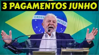 ✔️ INCRÍVEL! 3 PAGAMENTOS APOSENTADOS INSS JUNHO