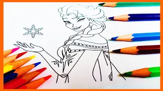 Disney Princess Coloring Page | Frozen 2 Coloring Book | Princess Elsa | Mimmi Fun Paint #151