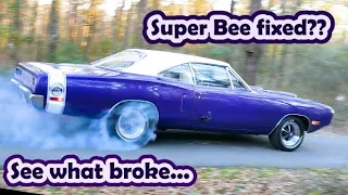 Our 1970 Dodge Super Bee is fixed and back to burnouts!!