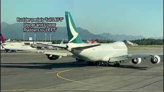 Boeing 747-8 Flight Control check- external view