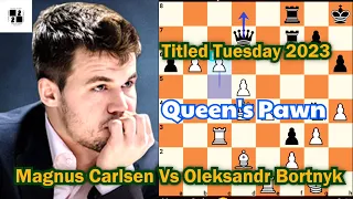 Unstoppable Magnus Carlsen Defeats Oleksandr Bortnyk in Epic Titled Tuesday Blitz Showdown! 🏆🔥