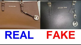 Real vs. Fake Michael Kors bags. How to spot counterfeit Michael Kors east west and rock chick.