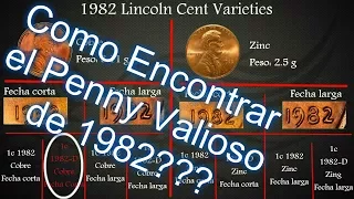 Busca el centavos que te puede hacer Rico!!! | 1982 Lincoln Cent Varieties |1c 1982-D small date Cop