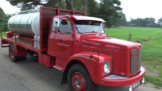 Scania oldtimers op de OCV najaarsrit 25-09-2021 aankomst