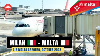 AIR MALTA A320neo | Flight Milan Linate 🇮🇹 to Malta 🇲🇹 | Oct. 2023 [Flight Report]