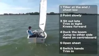 Optimist sailing - tacking