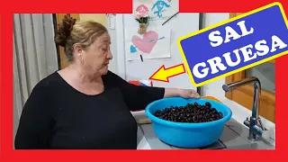 ⚫ APRENDE Cómo Preparar ACEITUNAS NEGRAS con SAL GRUESA 💖