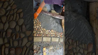 How to do Mosaic Floors with Stones, Pebbles #mosaic  #stoneart #shorts