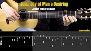 Jesu Joy of Man`s Desiring (J.S.Bach).Guitar Tutorial + TABS