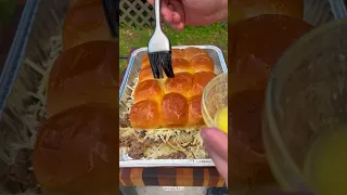 Smoked Cheesesteak Sliders Recipe | Over The Fire Cooking by Derek Wolf