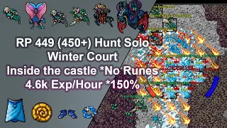 Tibia Royal Paladin 449 (450+) Solo Hunt /Winter Court/Inside castle/ 150% 4.6 kk Exp/Hour No Runes.