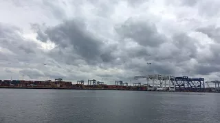 Logan airport landings from Boston harbor on runway 4