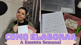 COMO ELABORAR A EMENTA SEMANAL, TODOS OS TRUQUES E DICAS QUE USO E FUNCIONA COMIGO