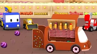 Der Süßigkeitenladen - Lerne mit den kleinen Trucks | Kran, Bagger, Educational cartoon für Kinder