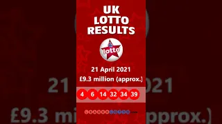 UK Lotto Results, National Lottery Winning Numbers for Wednesday, 21 April, 2021 #Shorts