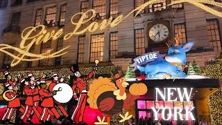 NYC Sunset Walk 2023: Macy's Thanksgiving Parade Route on a Busy Saturday Daylight to Dusk 4k