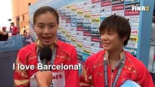 BCN2013: Wu Minxia (CHN), winner of women's 3m synchro springboard