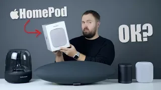 HomePod - smart portative audio system from Apple: unpacking and comparison