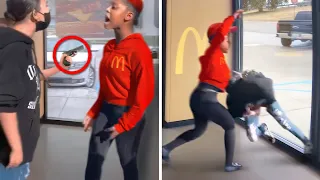 Karen Gets Beat Up When Employee Fights Back!