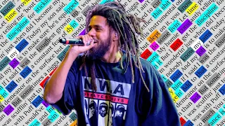 J. Cole, l e t . g o . m y . h a n d | Rhyme Scheme Highlighted