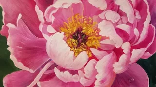 Floral Acrylic Painting Tutorial PEONY Blossom Flower LIVE