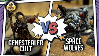 GENESTEALER CULT & TYRANIDS vs SPACE WOLVES I Battlereport 1000pts I Warhammer 40000