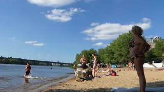 Bathing in the River Dneiper,  Kiev, Ukraine