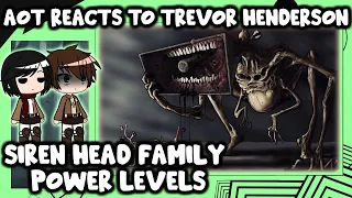 AOT Reacts to All Siren Head Family Power levels || Gacha Club ||