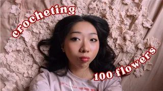 crocheting 100 flowers for 100K subscribers