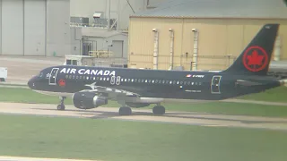 Air Canada Jetz Airbus A320-211 arrives from Las Vegas (LAS).