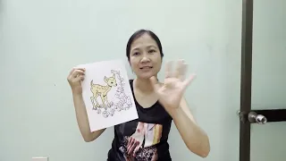 Hand-colored by me! Instructions for coloring a deer with forest flowers and birds Part 1