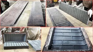Производство бетонных изделий по технологии вибролитья – расформовка поребриков, бордюров и ступеней