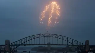 Sydney Harbour Australia Day '19 RAAF C-130J Dispenses Flares