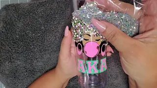 Rhinestone Tumbler w/ Layered Permanent Vinyl