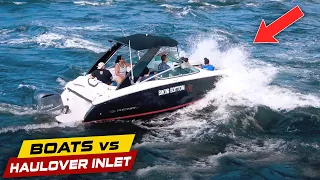 WAVE OVER THE BOW TO THE FACE! | Boats vs Haulover Inlet