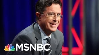 Hypocrisy Of Conservatives Upset About Stephen Colbert's President Trump Insults | AM Joy | MSNBC