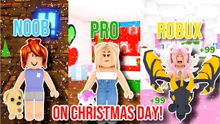 NOOB vs PRO vs ROBUX SPENDER In Adopt Me On Christmas! *Which One are You* (Roblox)