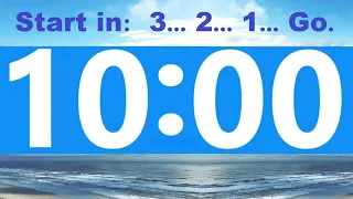 10 Minute Countdown Timer -Beep & Time Remaining at Each Minute * NO ADS DURING TIMER -No Music 2022