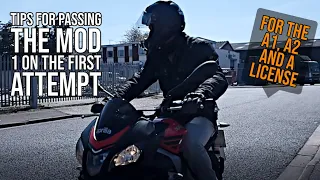 PASSING MOD 1 MOTORBIKE LICENSE FIRST TIME! A1, A2 & A licences - My tips on how to pass first time