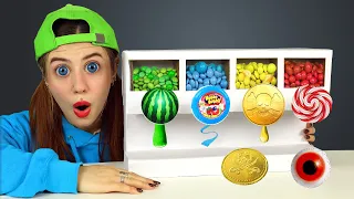 Mystery Candy Machine Storyes 음식 챌린지 Hubba Bubba Giant Jelly Eyeball Watermelon By MIU