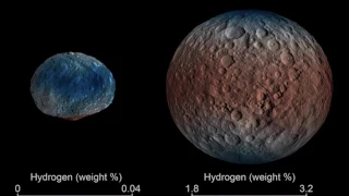 Water Ice Comparison of Ceres and Vesta | Video