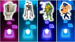 Skibidi Toilet 🆚 Siren Head 🆚 Ninja Turtles 🆚 Sherif Labrador | Tiles Hop. 🎶Who Is Best?