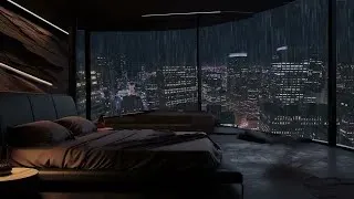 Дождь в уютную ночь - Вид из окна со звуками дождя для сна, бессонница