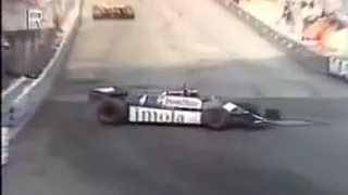 1981-Monte Carlo-Accidente entre Bruno Giacomelli y Michele Alboreto