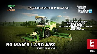 No Man's Land/#92/New Mower/Mowing Grass/Making Silage/Selling Planks & donuts/FS22 4K Timelapse