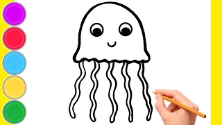 HOW TO DRAW A JELLYFISH | EASY Drawing STEP BY STEP | Jellyfish Drawing Tutorial