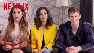 Danna Paola, Miguel Bernardeau and Mina El Hammani Teach You Spanish | Elite | Netflix